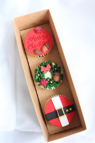 Teacher Gift - a trio of Christmas cupcakes